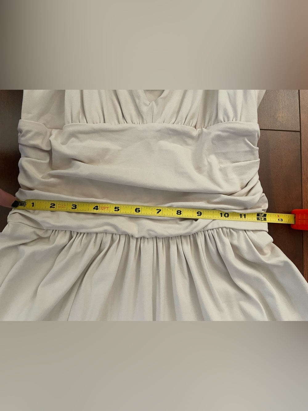 Susana Monaco String Slit Front Wide Leg Jumpsuit Blanched Almond size L | NWT - Picture 6 of 11